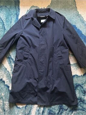 Vintage Men's Navy Military Trench Coat